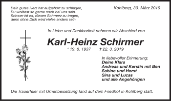 Traueranzeige von Karl-Heinz Schirmer von Metzinger-Uracher Volksblatt