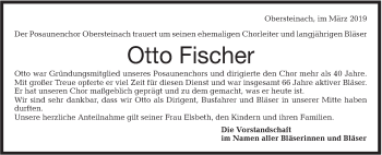 Traueranzeige von Otto Fischer von Haller Tagblatt