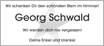 Traueranzeige von Georg Schwald von Alb-Bote/Metzinger-Uracher Volksblatt