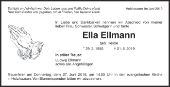 Traueranzeige von Ella Ellmann von NWZ Neue Württembergische Zeitung