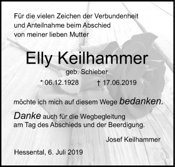 Traueranzeige von Elly Keilhammer von Haller Tagblatt