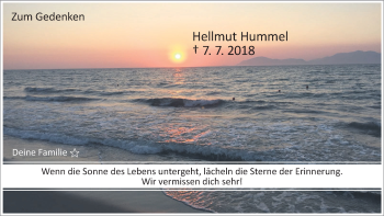 Traueranzeige von Hellmut Hummel von Ehinger Tagblatt