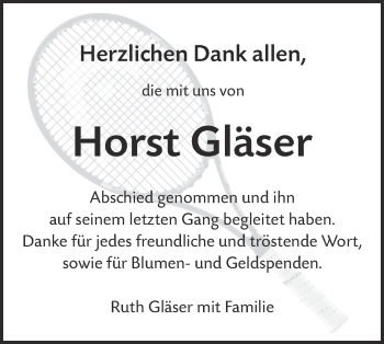 Traueranzeige von Horst Gläser von Alb-Bote/Metzinger-Uracher Volksblatt