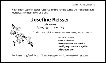 Traueranzeige von Josefine Reisser von NWZ Neue Württembergische Zeitung