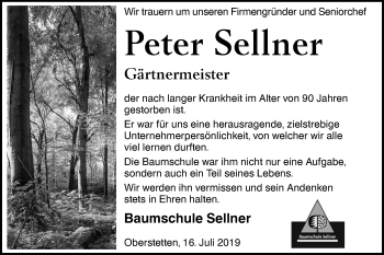 Traueranzeige von Peter Sellner von Alb-Bote/Metzinger-Uracher Volksblatt