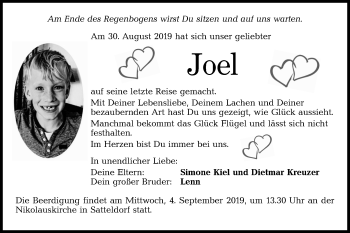 Traueranzeige von Joel  von Hohenloher Tagblatt