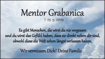 Traueranzeige von Mentor Grabanica von Geislinger Zeitung