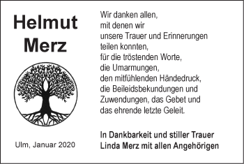 Traueranzeige von Helmut Merz von SÜDWEST PRESSE Ausgabe Ulm/Neu-Ulm