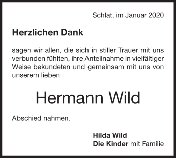 Traueranzeige von Hermann Wild von NWZ Neue Württembergische Zeitung