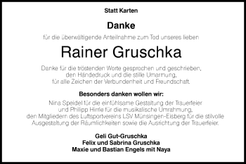 Traueranzeige von Rainer Gruschka von Metzinger-Uracher Volksblatt