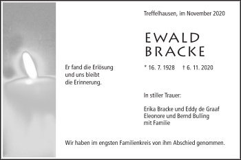 Traueranzeige von Ewald Bracke von Geislinger Zeitung