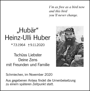 Traueranzeige von Heinz-Ulli Huber von Ehinger Tagblatt