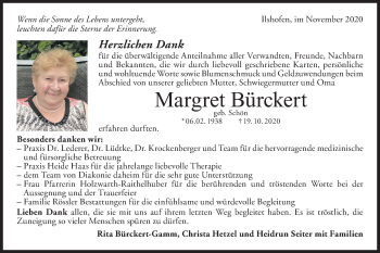 Traueranzeige von Margret Bürckert von Haller Tagblatt