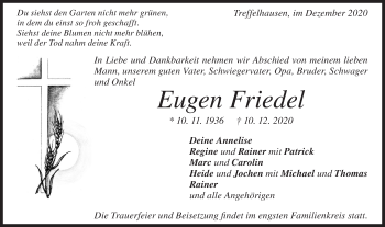 Traueranzeige von Eugen Friedel  von Geislinger Zeitung