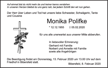 Traueranzeige von Monika Polifke von Haller Tagblatt