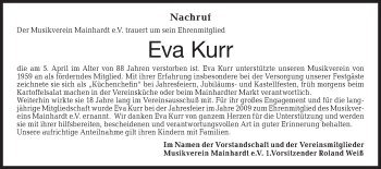 Traueranzeige von Eva Kurr von Haller Tagblatt