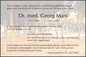 Traueranzeige von Georg Marx von Haller Tagblatt