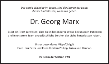 Traueranzeige von Georg Marx von Haller Tagblatt