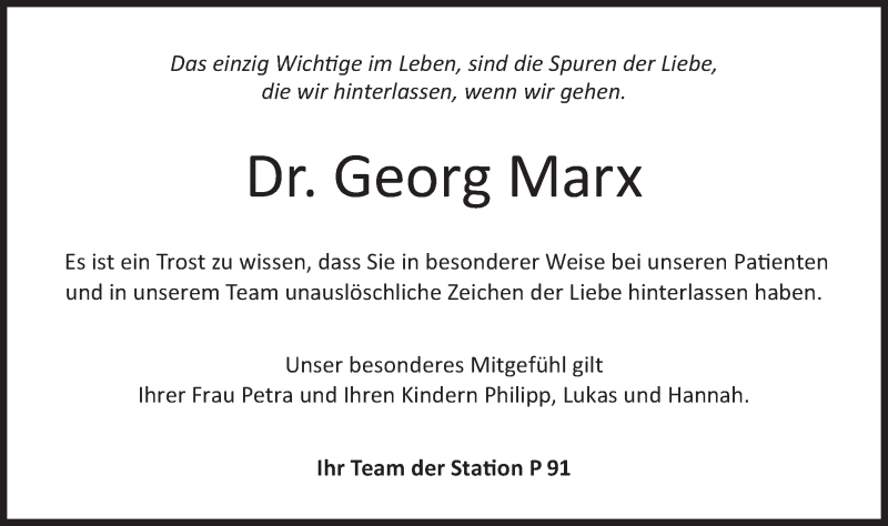  Traueranzeige für Georg Marx vom 28.04.2020 aus Haller Tagblatt