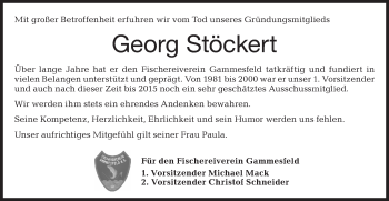 Traueranzeige von Georg Stöckert von Hohenloher Tagblatt