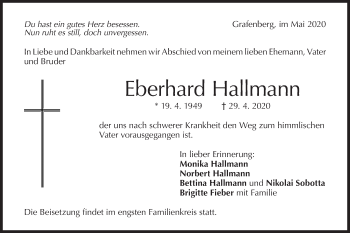 Traueranzeige von Eberhard Hallmann von Metzinger-Uracher Volksblatt