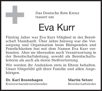 Traueranzeige von Eva Kurr von Haller Tagblatt