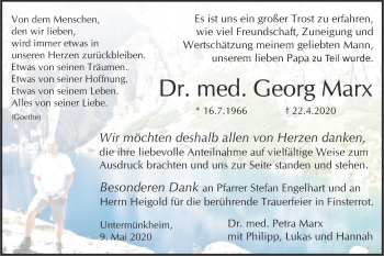 Traueranzeige von Georg Marx von Haller Tagblatt