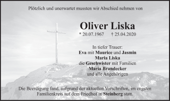 Traueranzeige von Oliver Liska von SÜDWEST PRESSE Ausgabe Ulm/Neu-Ulm