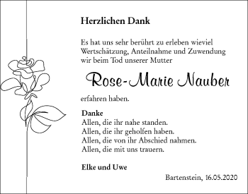 Traueranzeige von Rose-Marie Nauber von Hohenloher Tagblatt