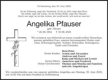 Traueranzeige von Angelika Pfauser von Rundschau Gaildorf