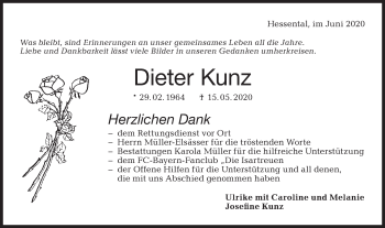 Traueranzeige von Dieter Kunz von Haller Tagblatt