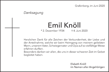 Traueranzeige von Emil Knöll von Metzinger-Uracher Volksblatt