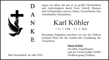 Traueranzeige von Karl Köhler von NWZ Neue Württembergische Zeitung/Geislinger Zeitung