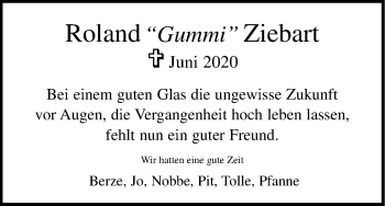 Traueranzeige von Roland  Ziebart von Haller Tagblatt