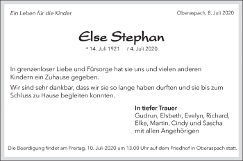 Traueranzeige von Else Stephan von Haller Tagblatt