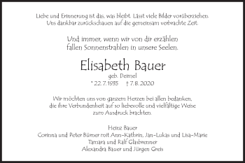 Traueranzeige von Elisabeth Bauer von Rundschau Gaildorf