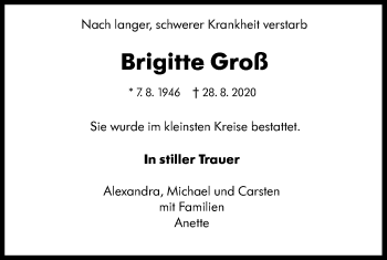 Traueranzeige von Brigitte Groß von NWZ Neue Württembergische Zeitung