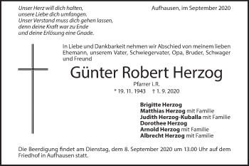 Traueranzeige von Günter Robert Herzog von Geislinger Zeitung