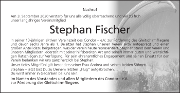 Traueranzeige von Stephan Fischer von Haller Tagblatt