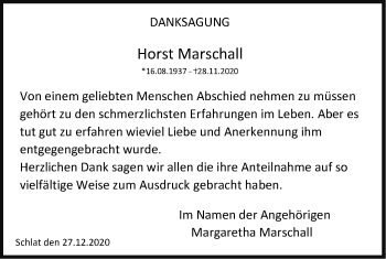 Traueranzeige von Horst Marschall von NWZ Neue Württembergische Zeitung