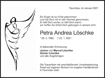 Traueranzeige von Petra Andrea Löschke von NWZ Neue Württembergische Zeitung