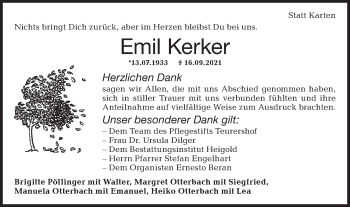 Traueranzeige von Emil Kerker von Haller Tagblatt