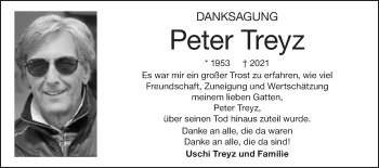 Traueranzeige von Peter Treyz von NWZ Neue Württembergische Zeitung/Geislinger Zeitung