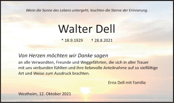 Traueranzeige von Walter Dell von Haller Tagblatt