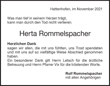 Traueranzeige von Herta Rommelspacher von NWZ Neue Württembergische Zeitung