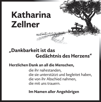 Traueranzeige von Katharina Zellner von NWZ Neue Württembergische Zeitung