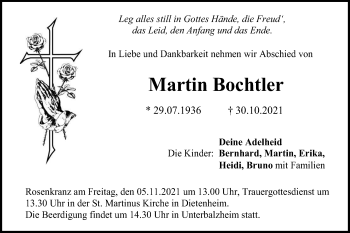 Traueranzeige von Martin Bochtler von Illertal Bote