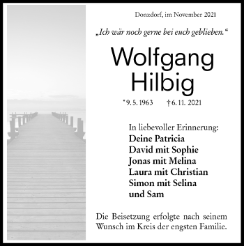 Traueranzeige von Wolfgang Hilbig von NWZ Neue Württembergische Zeitung