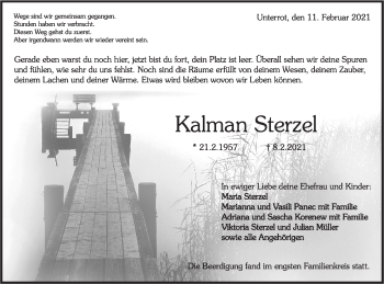 Traueranzeige von Kalman Sterzel von Rundschau Gaildorf