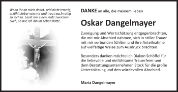 Traueranzeige von Oskar Dangelmayer von NWZ Neue Württembergische Zeitung